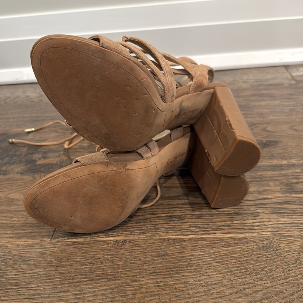 Sam Edelman Yardley tan nude suede heels sz 10 - Picture 6 of 6